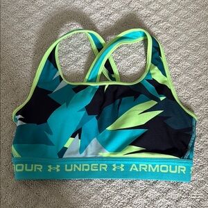 Under Armour Women's Sports Bra - Blue and Green